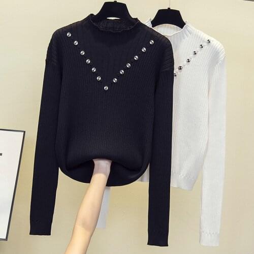 2021 Women Spring Autumn Half Turtleneck Knitted Oversized Sweater Solid Female Soft Elastic Pullovers Button Long Sleeve Top
