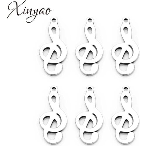 XINYAO 20pcs/lot 7*15.7MM Stainless Steel Musical Note Charms For Diy Necklace Bracelet Pendant Jewelry Accessories