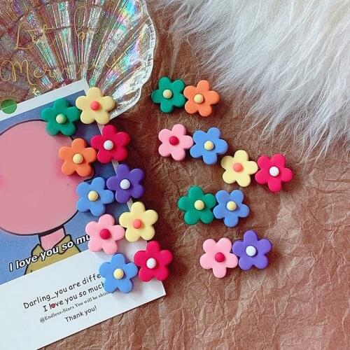 Hot Candy Color Flower Hairpins Resin Hair Clip Barrette Women Hair Accessories Girls Hairgrips Cute Floral Headwear Accessories