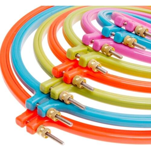 1pc 3"-10"Cross Adjustable Sewing Tool Plastic Embroidery Hoop Ring Frame DIY Needlecraft Cross Stitch Machine Round Loop