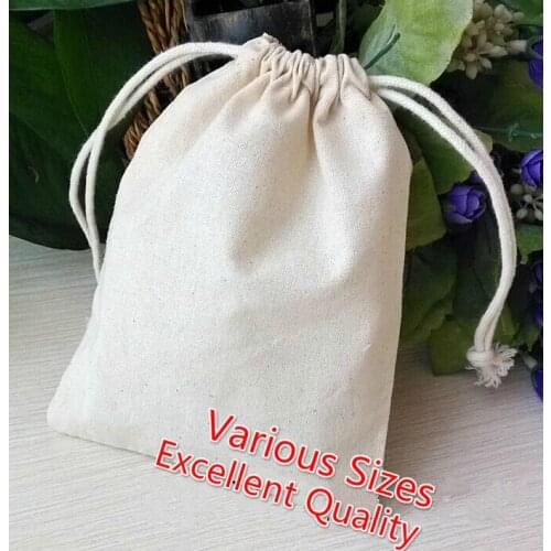 100pcs High quality 15*20cm Muslin Bag Cotton Bags Jewelry Bags Wedding Party Candy Beads Christmas Gift Bag Small pouch