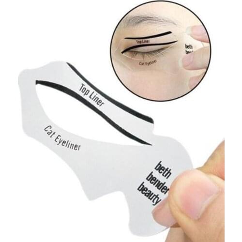 2pcs Pro Eyeliner Stencils Winged Eyeliner Stencil Models Template Shaping Tools Eyebrows Template Card Eye Shadow Makeup Tool