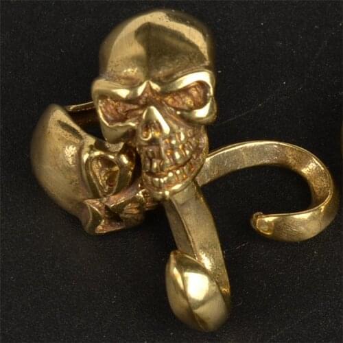 2pcs S Shape skull Hook Clasps pure brass Jew popular craftselry Findings eather carving accessories wholesale Solid brass
