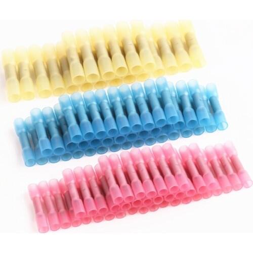 200pcs Insulated Waterproof Wire Connectors Heat Shrink Butt Connectors Automotive Boat Wire Cable Seal Crimp Terminals