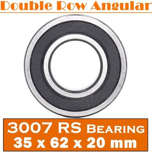 3007-2RS Bearing 35*62*20 mm ( 1 Pc ) 3007 2RS Double Row Sealed 3007 RS Angular Contact Ball Bearings