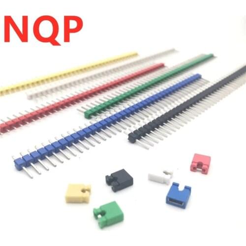 90pcs/lot 2.54 40 Pin 1x40 Single Row Male Breakable Pin Header Connector Strip & Jumper Blocks for Arduino Colorful 2.54mm