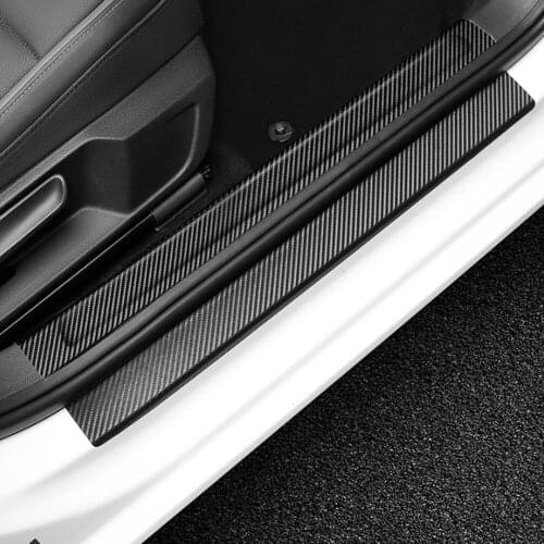 Car Carbon Fiber Vinyl Door Sills Stickers accessories for nissan qashqai j10 for skoda octavia for alfa romeo 159 opel corsa