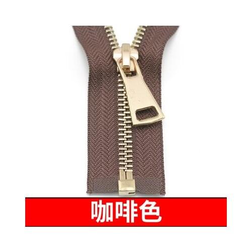 Free shipping 3pcs/lot 5# 70cm 90cm coffee color zipper Metal zipper light gold teeth open-end clothing coat jacket down zipper