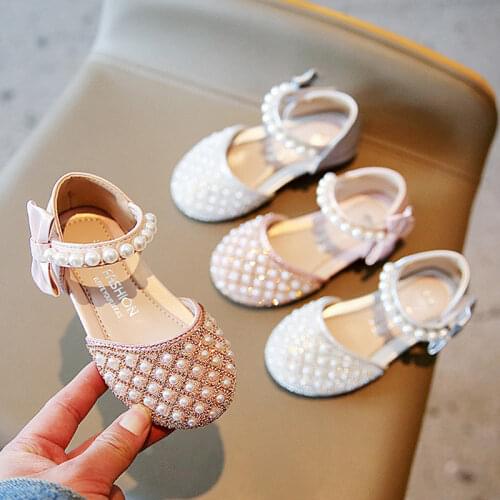 Spring Autumn Girls Shoes Bling Mary Janes Shoes Kids Back Bowtie Princess Shoe Glitter Leather Shoe Dance Wedding Party toddler