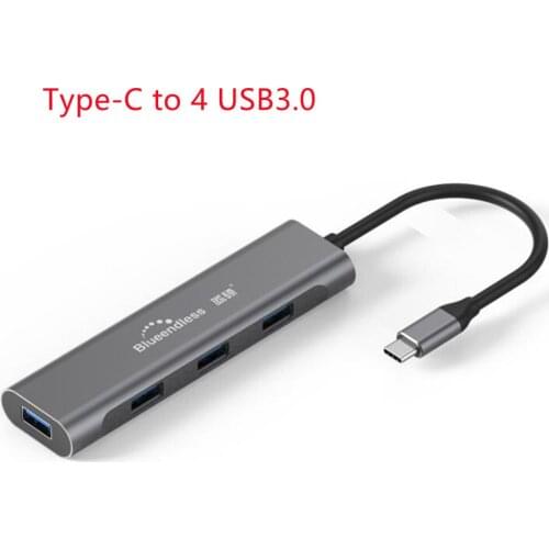USB3.0 Type-C 1 To 4 HUB Docking Stations Adapter Converter Concentrator Extender For Apple Samsung Huawei Laptop Mobile Phone