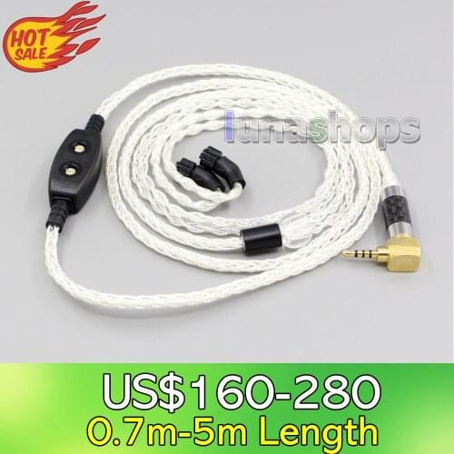 LN006404 8 Cores 99% Pure Silver Earphone Cable For AKR03 Roxxane JH Audio JH24 Layla Angie AK380 AK240