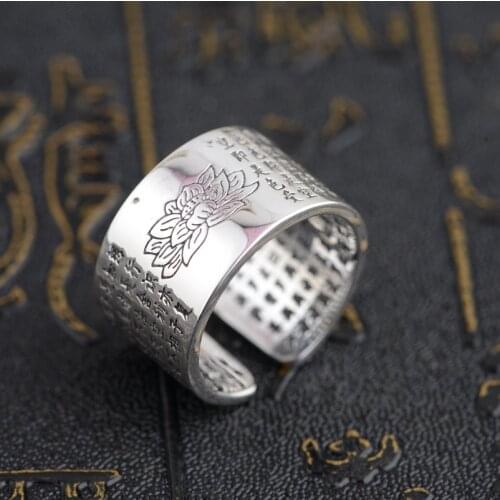 Thai silver wholesale S999 sterling silver ring antique crafts lovers heart opening jewelry gift explosion