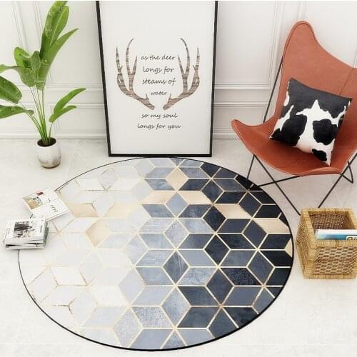 Nordic Geometry Printing Round Carpet Kids Play Tent Gym Rugs Bedroom Living Room Coffee Table Floor Mats Baby Crawling Carpets