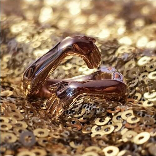 Personality Embrace Love with Both Hands Promise Rings for Men Women Opening Ring Wedding Ring Engagement Jewelry Lovers Gifts