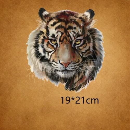 Hot Sell Large Big Yellow Tiger Embroidered Patch Iron On Patches For Clothing Motor Jacket Fashion T-shirt Stickers For Clothes