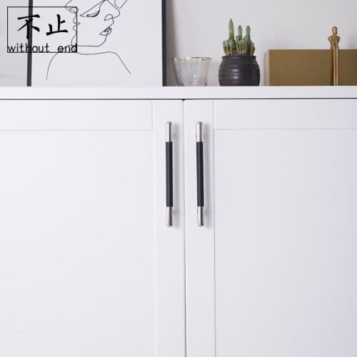 LKL Nordic Stainless Steel Cowhide Long Handle Furniture Cabinet Wardrobe Door Double Hole Handle