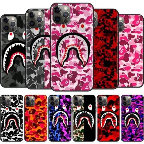 Cartoon Camo Phone Case For iPhone 13 12 11 Pro XR Max XR X 8 7 6s 6 Plus SE2020 Cover Black Shell TPU Funda