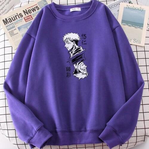 Fleece Autumn Tops Itadori Yuji Jujutsu Kaisen Yuji/Sukuna Print Mens Hoody Thick Oversized MenS Hooded Plus Size Sweatshirt