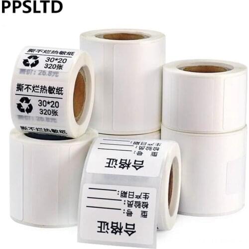 Direct Thermal label Sticker zebra 20-50mm width, Sythetic Paper Permanent Adhsive , for Mini or Desktop Label Printer