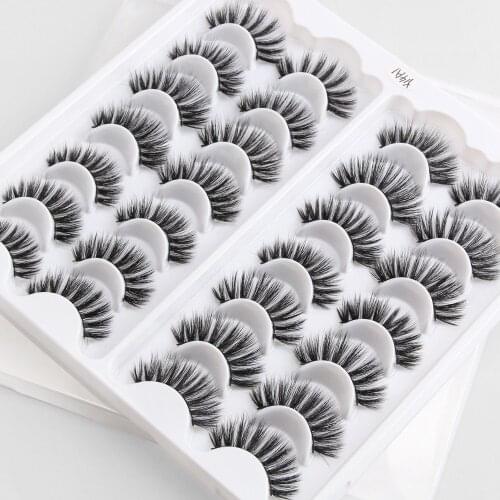 MAANGE 14pairs 3D Mink Lashes Natural False Eyelashes Dramatic Volume Fake Lashes Makeup Eyelash Extension Silk Eyelashes