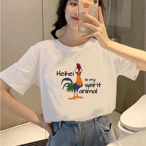 New T-shirt Female Hei Girl Hei Cock Letter Print t shirt Harajuku 90s Short Sleeve Fun Ulzzang T- Shirt Lady Casual Tops
