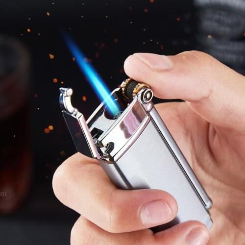 New Jet Flint Lighter Gas Turbo Torch Lighter Inflated Butane Windproof Metal Grinding Wheel 1300 C Lighter Gadgets For Men