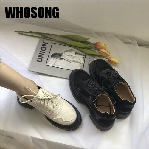 New Autumn Women Thick Bottom Shoes Girls Platform Shoes Woman Brand Oxform Ladies Soft Fashion Shoes Female Black Shoes 2020