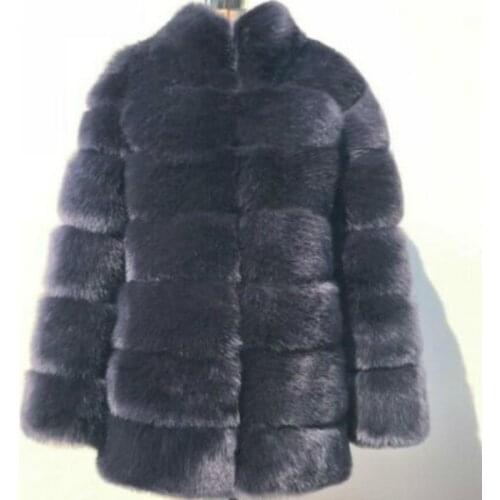 New Women Furry Faux Fur Coat Outerwear Autumn Winter Fashion Warm High Collar Long Jacket Faux Fur Coat Loose Casual Overcoat