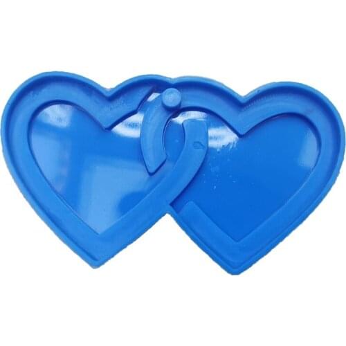 DIY Crafts Pendant Epoxy Resin Mold Love Heart Keychain Casting Silicone Mould A0NF