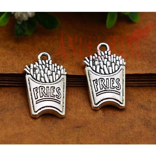 20pcs/lot--15x25mm, Antique Silver plated Fries charms ,DIY supplies, Jewelry accessories