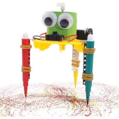 Early Learning DIY Doodle Robot Technology Small Inventions Educational Toys for Kids Primary and Secondary Science Experiment