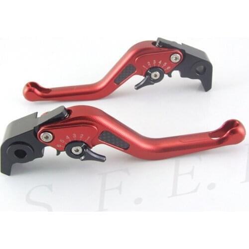 SFEP 3D Short CNC Adjustable Motorcycle Brake and Clutch Levers with Carbon Fiber Inlay Type For Kawasaki ZX10R / RR / KRT 16-19