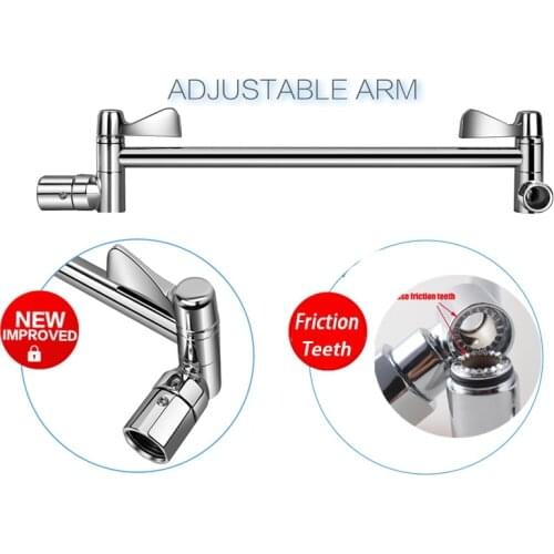 Shower Top Spray Connection Adjustable Elbow Shower Arm Kitchen Scaffold with Teeth Large Handle Extension Extension Rod