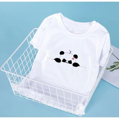 CDJLFH Cute Fashion Panda Play Love Balloon Boys Tshirts Trendy Kids T Shirt Casual Summer Baby Tshirt Short Sleeve Girls Shirts