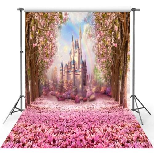 Fairy Tale Vinyl Photography Background Flower castle newborn children birthday party Backdrops for Photo Studio S-2711-S
