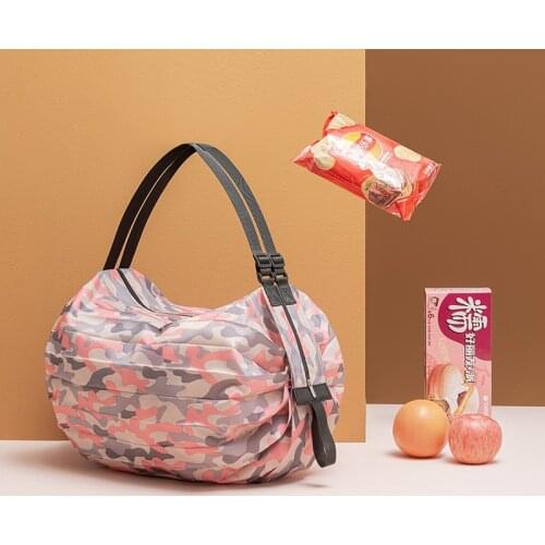 Foldable Shopping Bag Portable Non-canvas Bag Storage Folding Carrying Bag Supermarket Grocery Shopping Bag Womens Shoulder Bag
