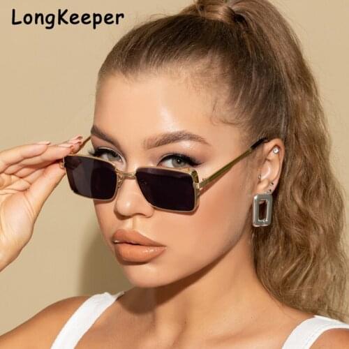 2021 Trendy Sunglasses Women Brand Designer Small Square Sunglases Men Metal Frame Driving Fishing Glasses Zonnebril Mannen