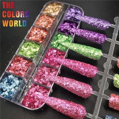 TCT-582 Crystal Metallic Luster Color Chunky Nail Glitter Glitter Mix ネイルグリッター uñas Tumbler Crafts Manicure Festival Accessories