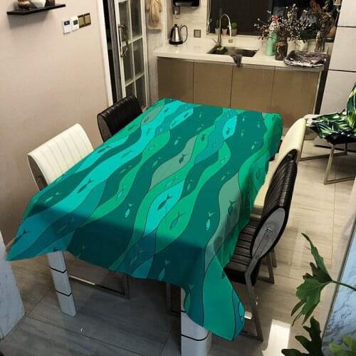 Thick Polyester Fabric Waterproof Table Clothes American Style Coffee Tablecloth Rectangle Square Table Cover