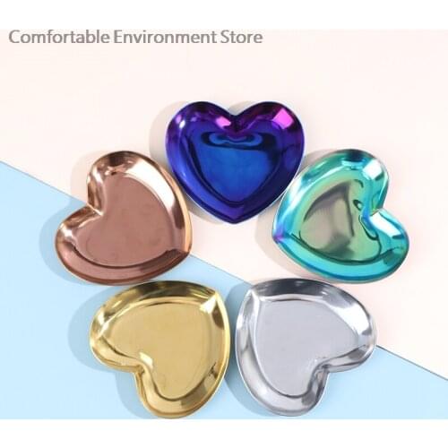 Heart-shaped Jewelry Box Display Tray Necklace Ring Showcase Storage Case
