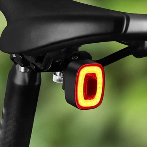 MTB Road Bike Taillight USB Rechargeable Bicycle Cushion Seatpost Light Lamp Intelligent Sensor Brake Light Cycling Accessories
