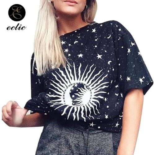 Starry Sky Tshirt Vetement Femme 2021 Galaxy Clothes Stretch T Shirt With Print Oversized Tshirt Women Harajuku Black Fashion
