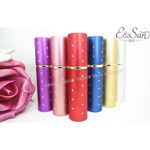 108PCS/LOT L03D-5ML Stars Aluminum LLipstick Tube Perfume Glass Perfume Bottle Empty Spray Cosmetics Atomizer