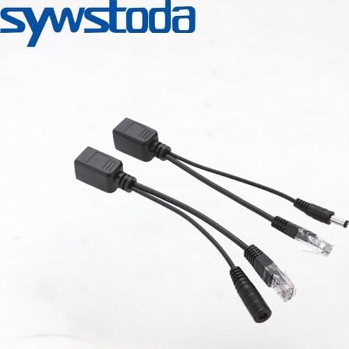 20pcs (10pair) POE Splitter POE Injector POE Switch Cable CCTV Adapter Tape Screened 12V Power Supply Cable 24V 48V