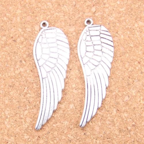 26pcs Charms angel wings 47x15mm Antique Pendants,Vintage Tibetan Silver Jewelry,DIY for bracelet necklace