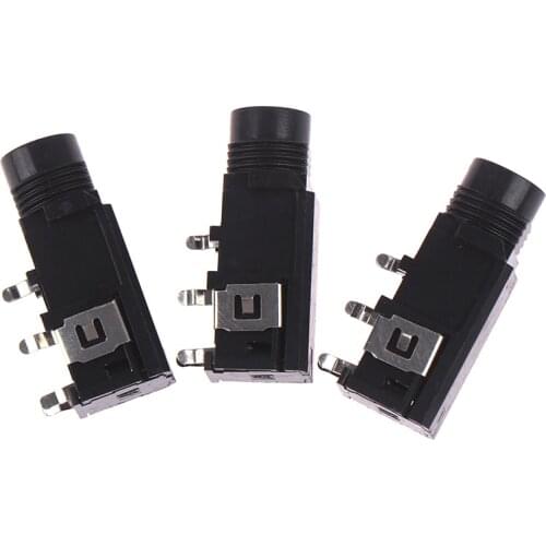 3pcs/lot 6.35mm 4pin Jack Stereo Female Socket Connector Audio Adapter