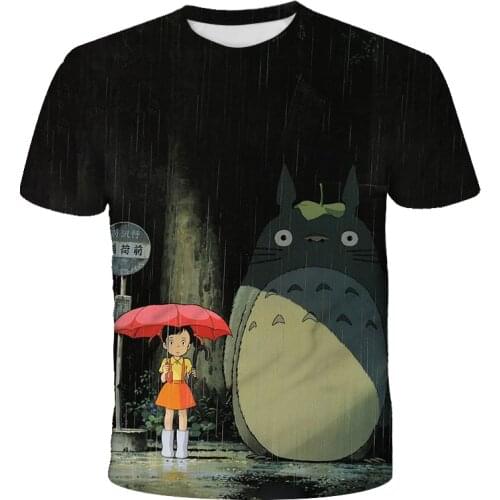My Neighbor Totoro 3D Boys and Girls Studio Ghibli T-shirt Printing Kawaii Hayao Miyazaki Hay T-shirt Cartoon Kids Clothes
