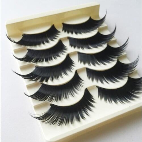 50% Hot Sale 5 Pairs Women\s 3D Cross Thick Long False Eyelashes Stage Makeup Fake Eye Lashes