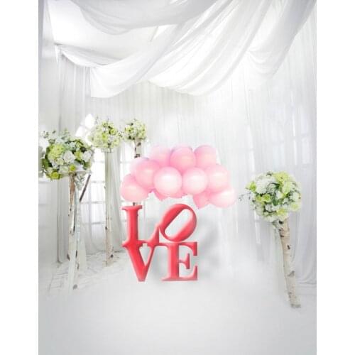 5x7ft Pink Balloon Flowers Love Photography Backdrops Photo Props Studio Background