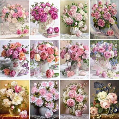 EverShine Diamond Mosaic Peony 5D DIY Diamond Painting Full Square Flowers Cross Stitch Handmade Rhinestones Art Home Decor